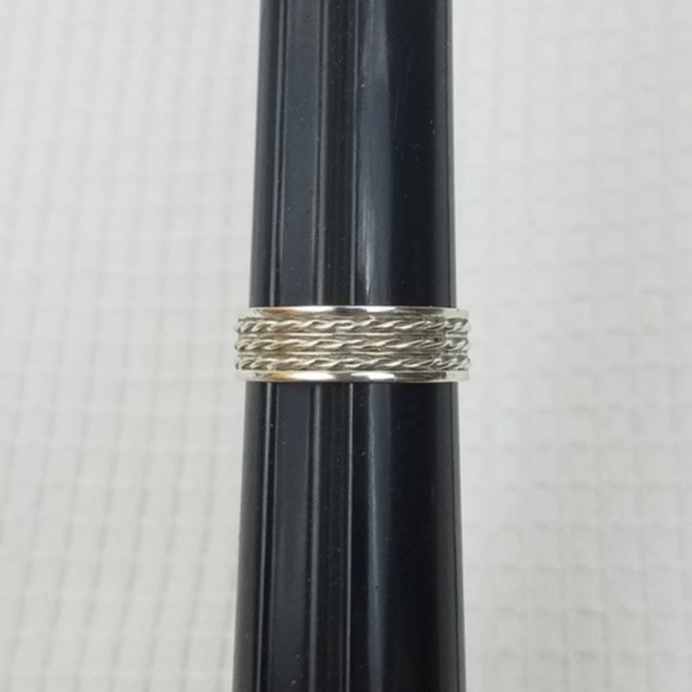 Sterling SILVER Wide Weave Band Cigar Ring